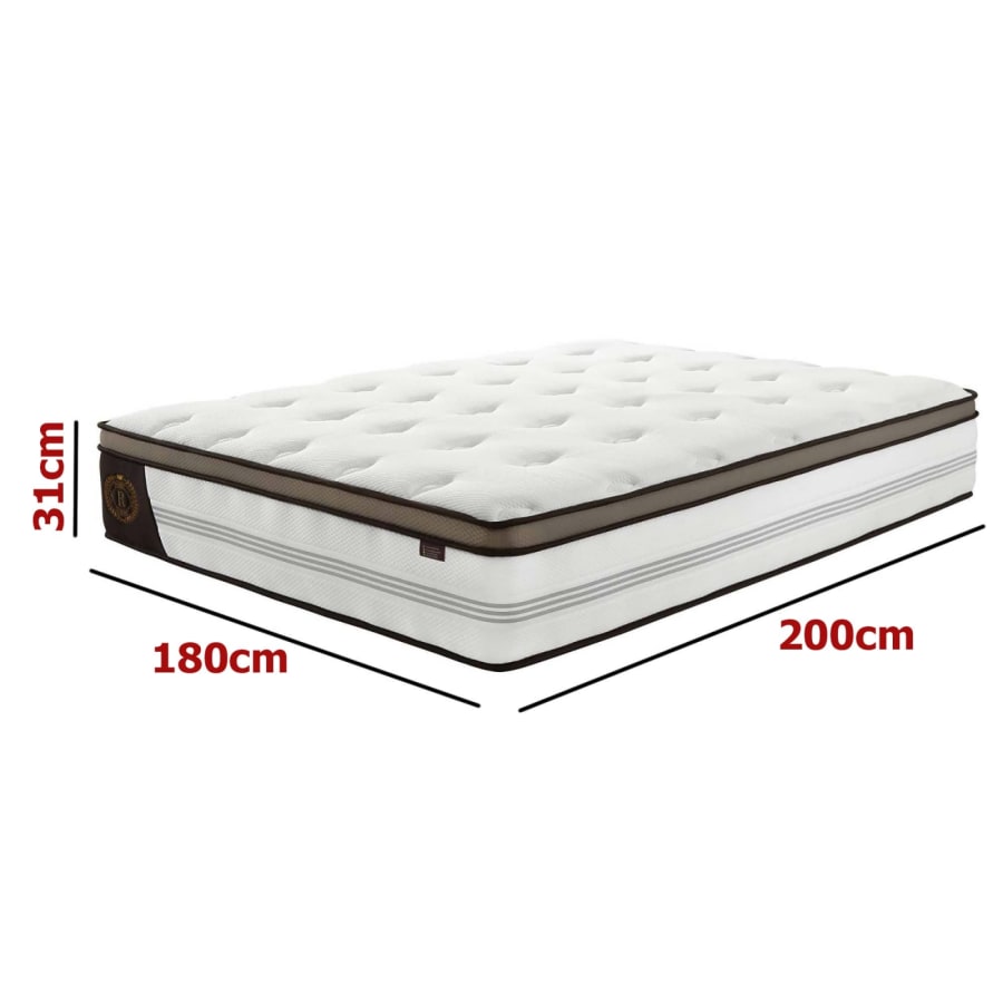Matelas hybride 180 x 200 &eacute;paisseur 31 cm m&eacute;moire de forme et ressorts ensach&eacute;s